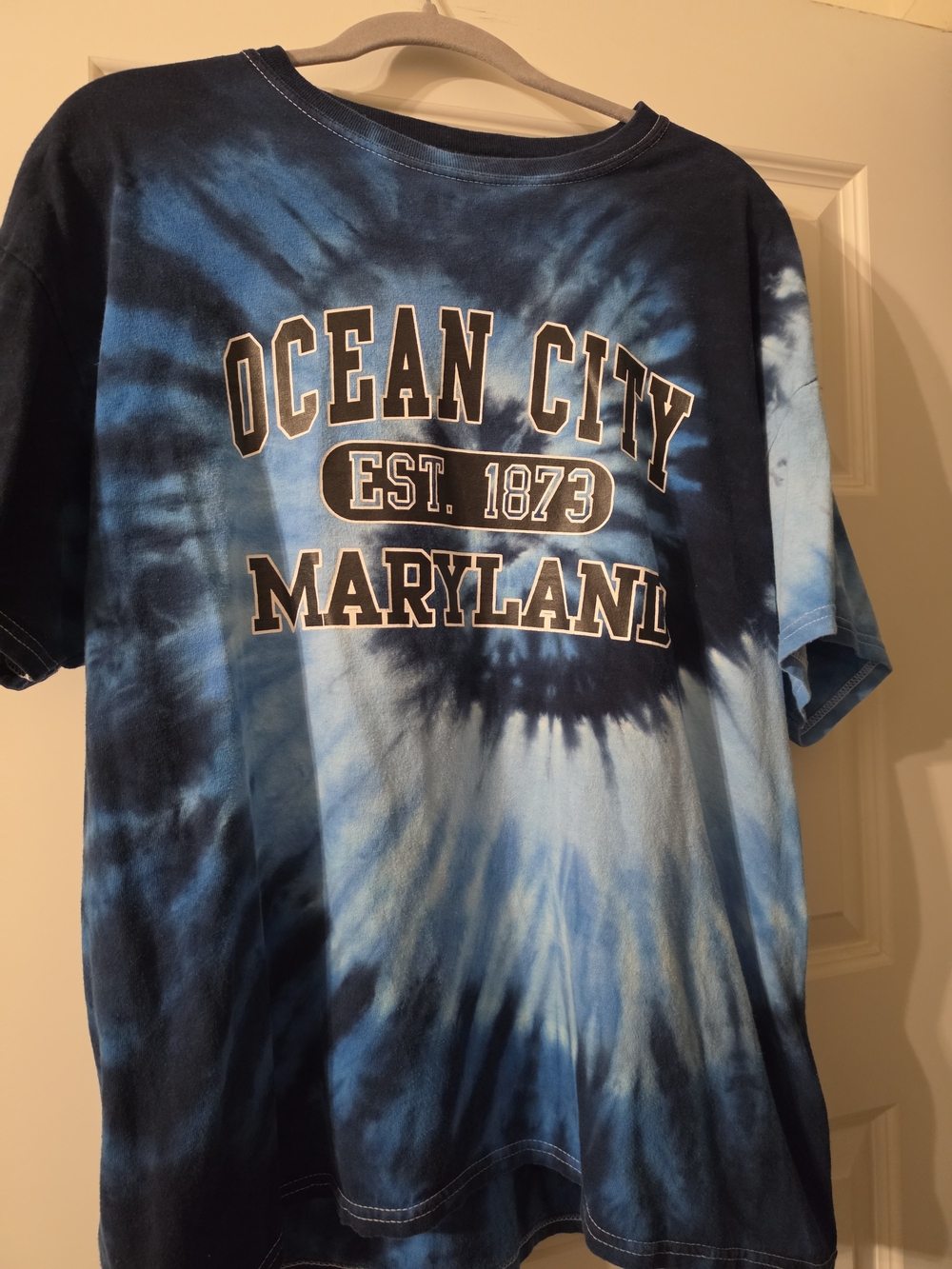 Source Unknown Blue Tie-Dye "Ocean City Maryland" Short Sleeve Tee